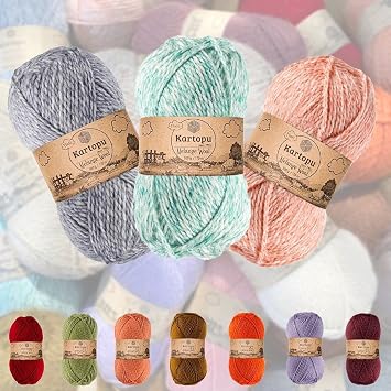 Kartopu Melange Wool,Wool Knitting Rope (4Balls) Each Skein(Ball) 3.53 Oz (100g)It is Very Soft and Gives an Amazing Woolly Feeling to Your Knit Pieces (Orange 784)