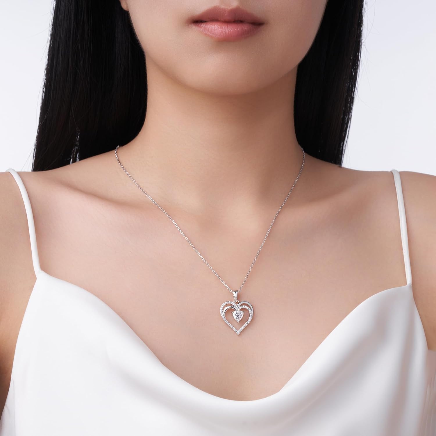 Moissanite Necklace for Women, S925 Sterling Silver Necklace, Mom Birthday Gifts, Anniversary Present for Wife Women, Jewelry Gifts for Valentine's Day - Image 7