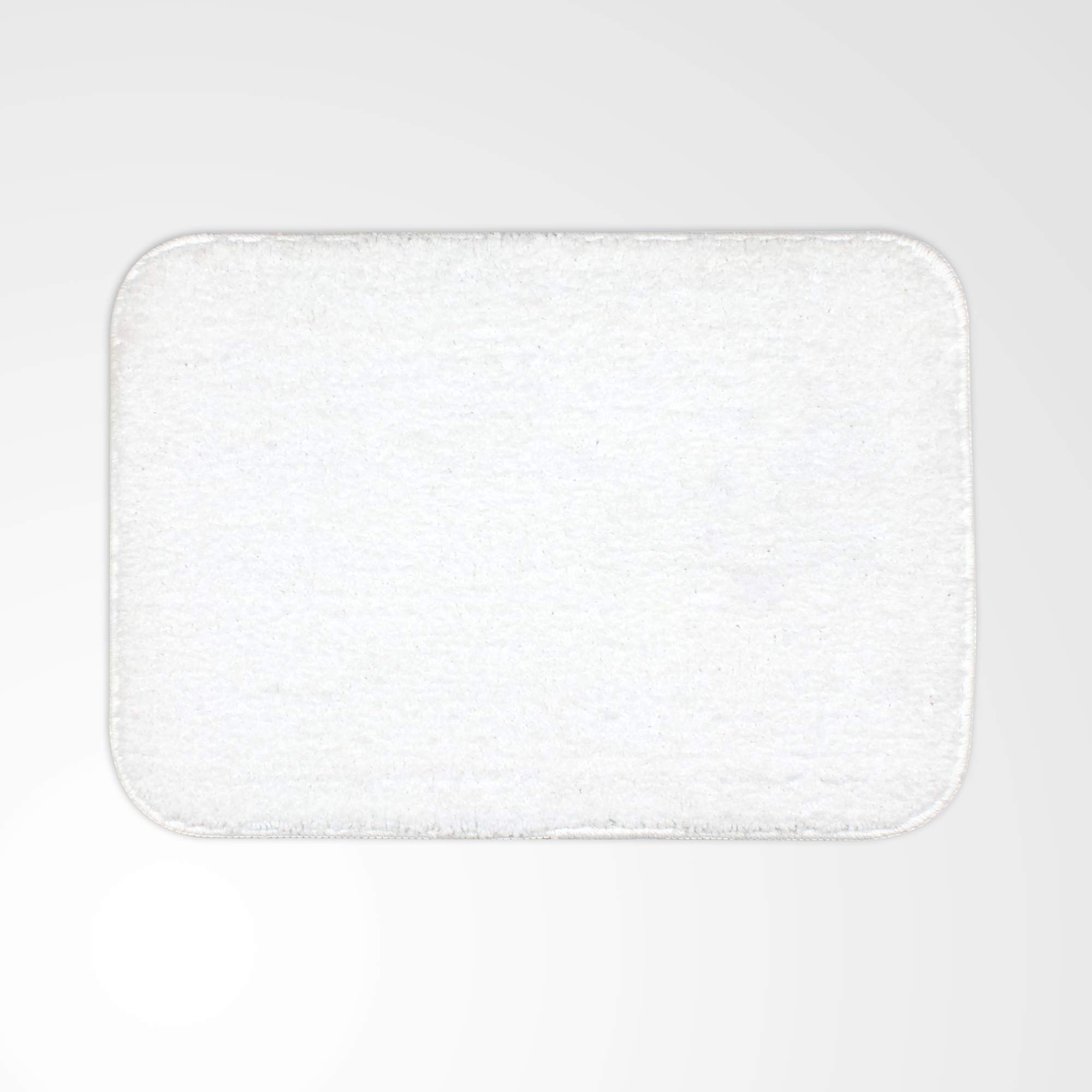 RAJRANGBRINGING RAJASTHAN TO YOU Non-Slip Microfiber Shag White Bathroom Rug 17x24 with Quick Drying Skid-Resistant Base Low Pile Soft Bath Mat for Bathroom