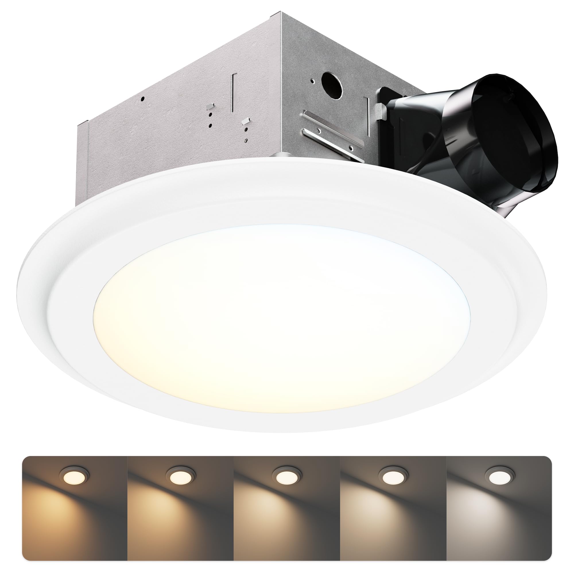 JULLISON 100CFM Round Bathroom Ventilation Fan