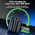 CITYORK 16 Pack AA AAA Rechargeable Batteries, 8 AA 3000mAh and 8 AAA 1100mAh 1.2V Ni-MH Low Self Discharge Rechargeable Batteries, Ideal for Solar Lights, Out Solar Led Light & Home Devices