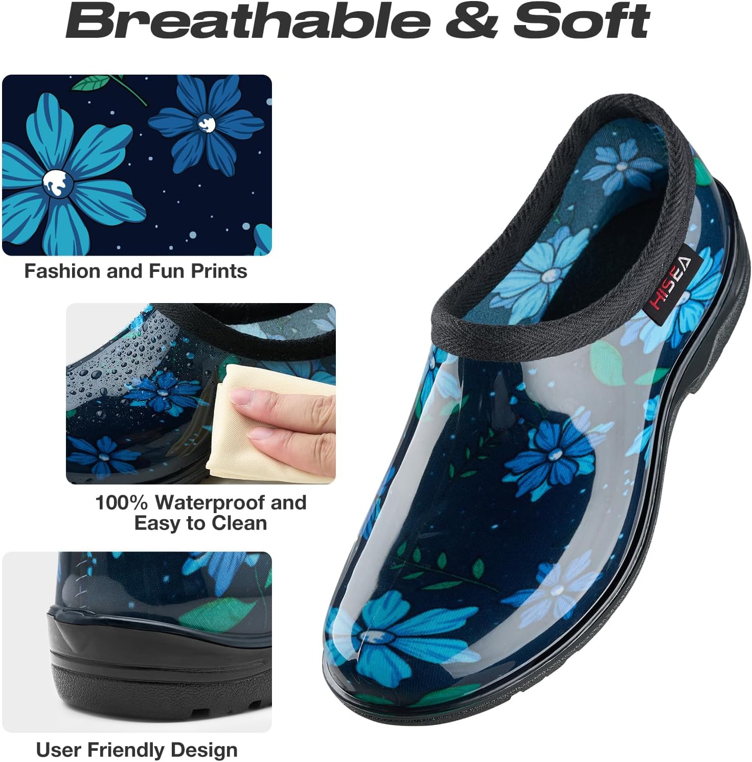 HISEA Waterproof Garden Shoe for Women Outdoor Slip-On Rain Boots Rubber... - Picture 47 of 55