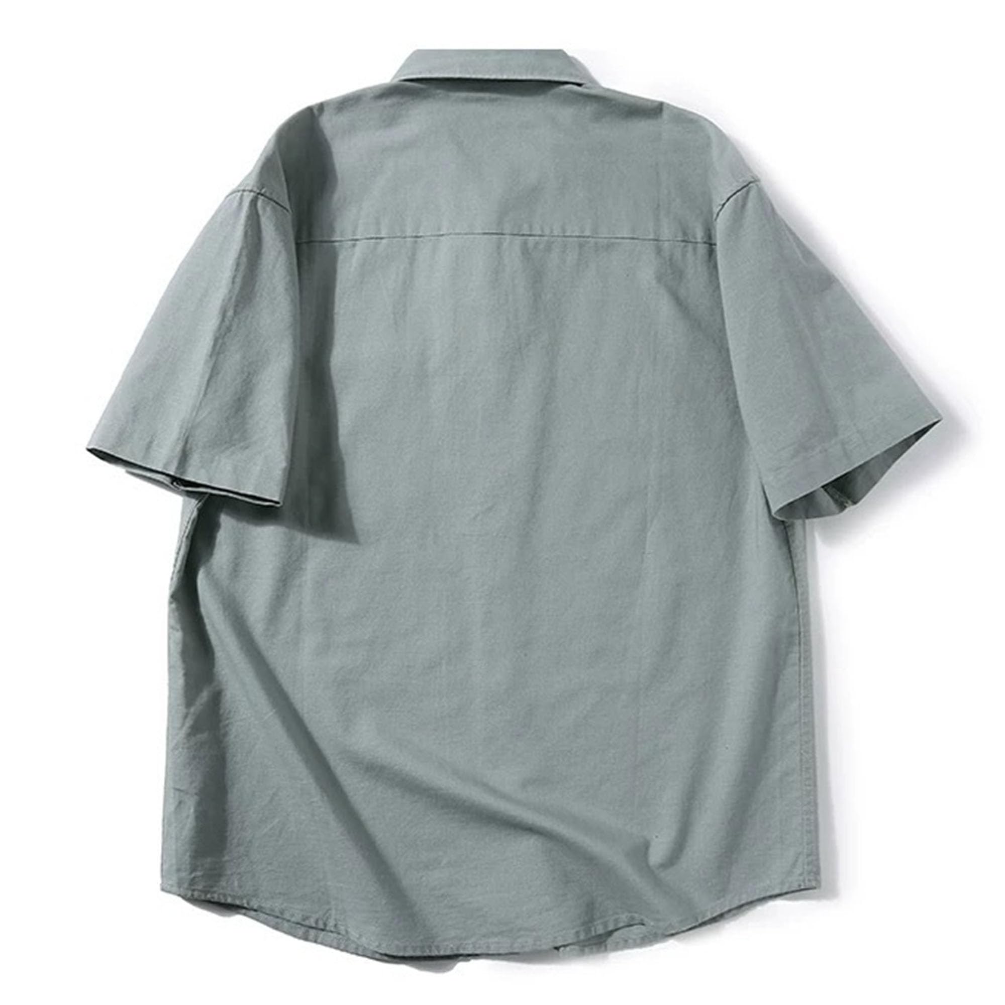 Camisa de gran tamaño con botones para hombre, para vacaciones, verano, cuello