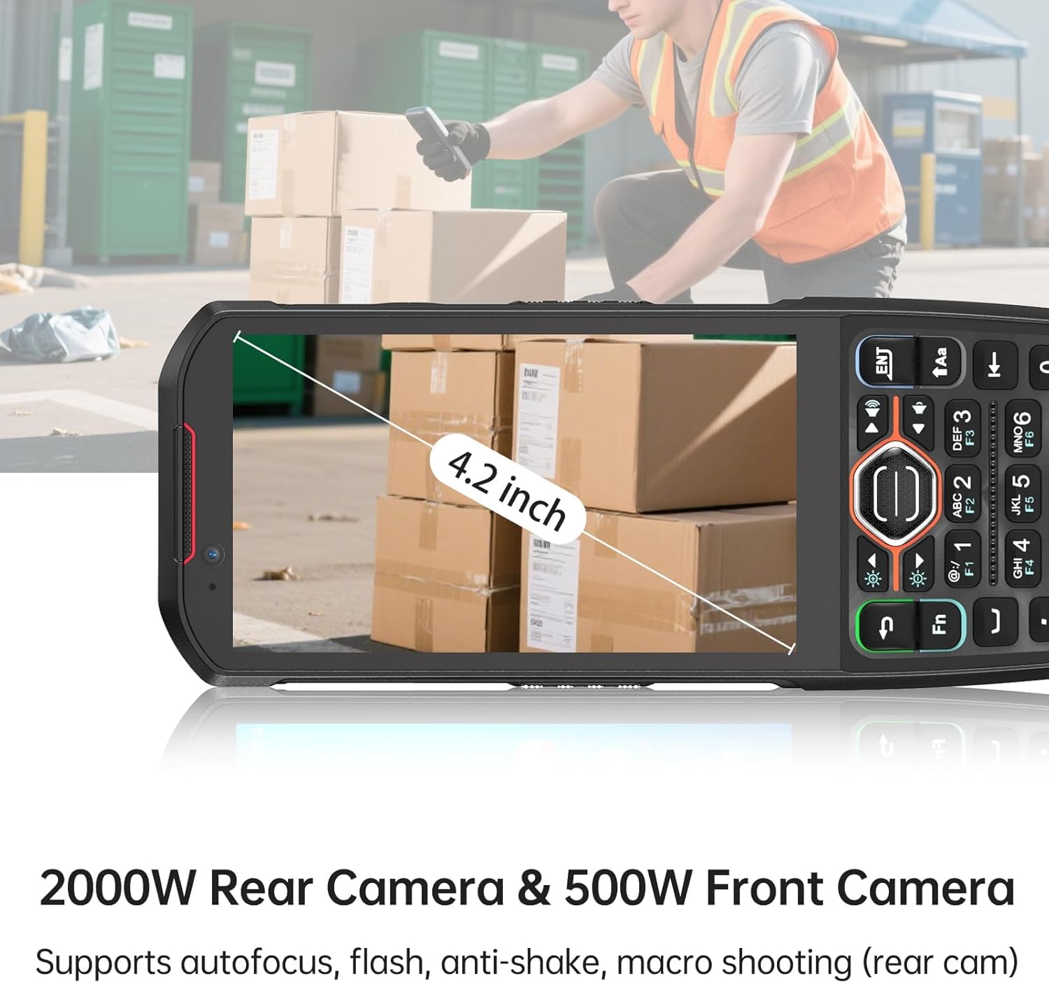 2025 Android13 PDA, skaner kodów kreskowych 6 GB + 64 GB z klawiaturą, wyposażony w skaner kodów QR 1D 2D, obsługa hot-swap, BT, WiFi, 4G LTE, NFC, 8-rdzeniowy procesor do zbierania danych