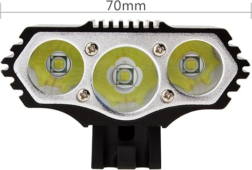 Vista 3 de SecurityIng Luz de bicicleta alimentada por USB, faro LED impermeable de 1800 lúmenes, 4 modos, lámpara delantera de ciclismo para bicicleta