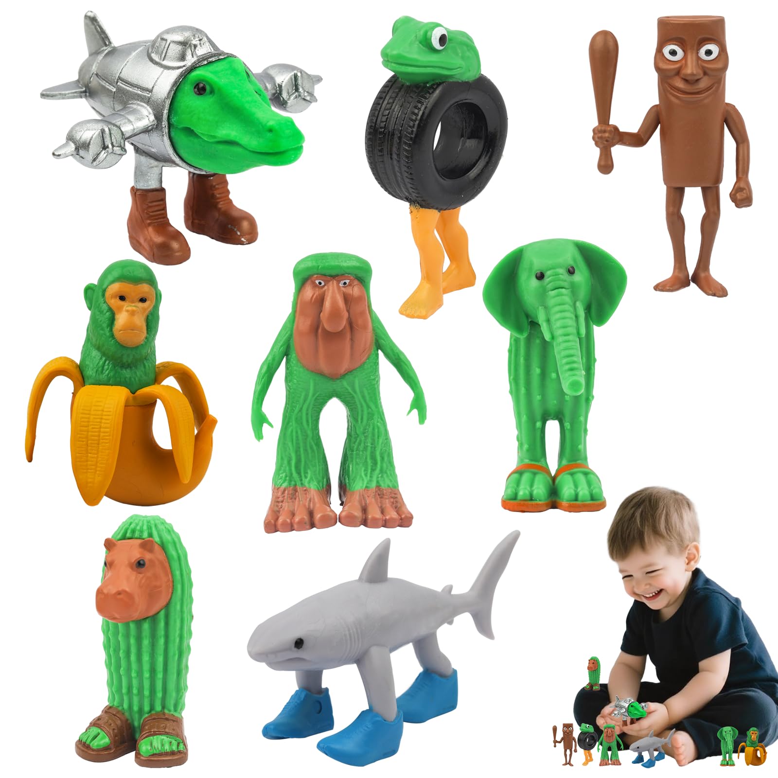 Italian Brainrot Action Figure Set, 8PCS Tralalero Tralala Toy