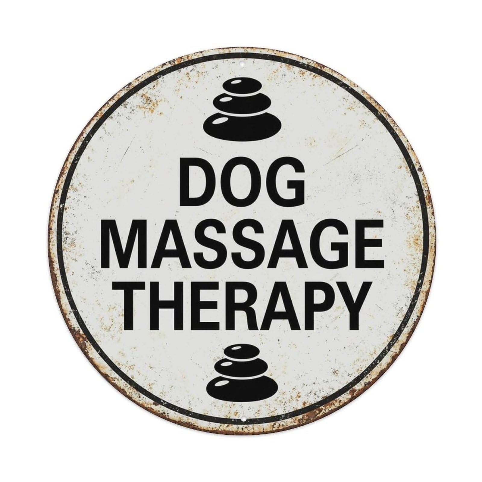 Vintage Dog Massage Therapy Decor Metal Tin Sign