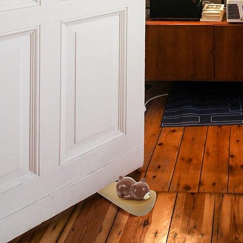 Miniatura 4 de Angoily Tope de puerta de oso lindo tope de puerta decorativo, cuña, mini figura de animal, adorno para decoración de mesa de oficina en casa