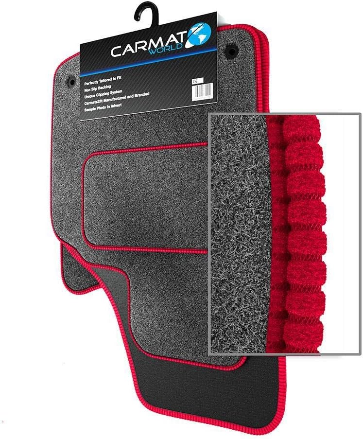 Honda S2000 (1999-2009) Tailored Car Mats Velour (850gm Carpet) Grey Red Rib