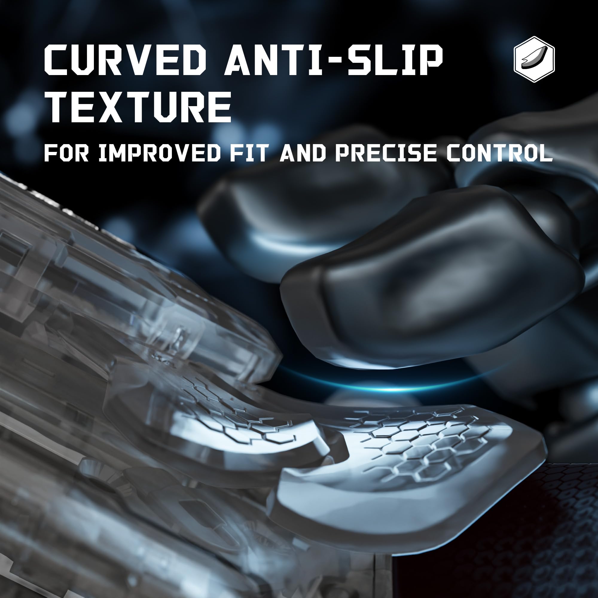 eXtremeRate BEYOND Paddle Rimappabili per ps5 Edge Controller, Display OLED, Cover Grip Ergonomici, 4 Tasti Posteriori Palette Remap Kit Accessori per ps5 Edge Joystick, Trasparente Nero&Nero