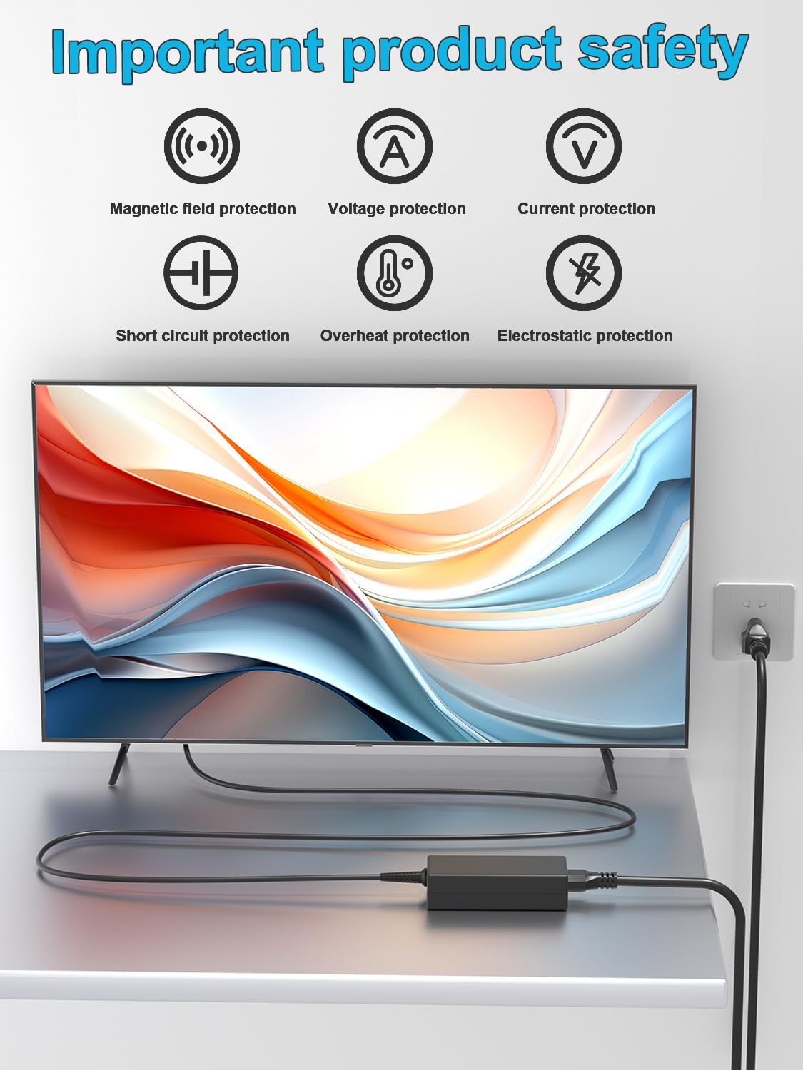 Ładowarka 19 V kompatybilna z Acer LCD Monitor H236HL SA230 G276HL G246HL G206HQL S271HL S240HL G236HL S220HQL S242HL G226HQL S230HL 19.520 20 2 1,5 23 23,8 24 25 27 cali Laptop