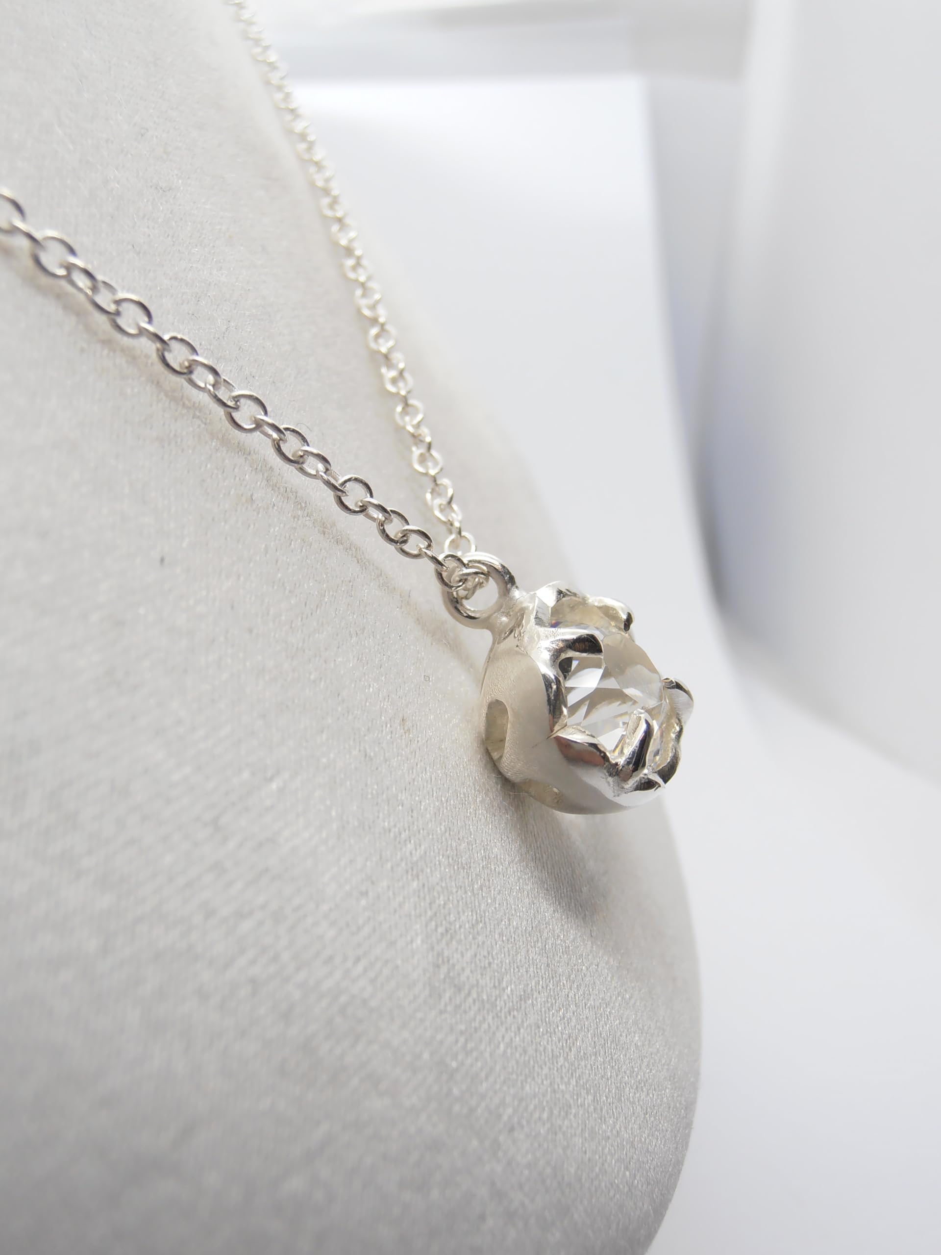 Punto Luce : Girocollo e Ciondolo in Argento 925 con Zircone taglio Brillante - Pendente - Catenina - Collana Pietra Semi-Preziosa