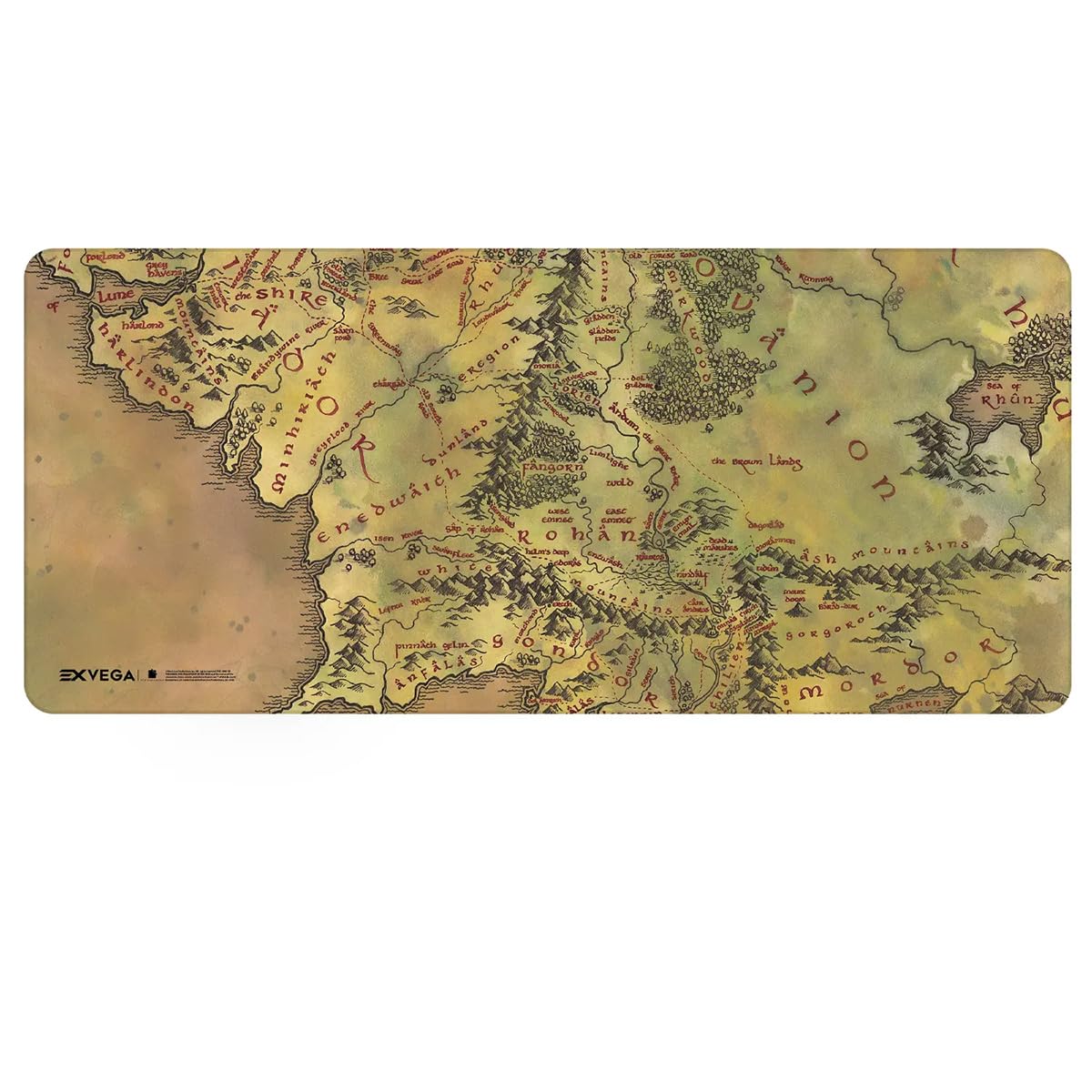 EXVEGA XXL Profesyonel Mouse Pad 90x40 (Midd Earth Map, The Lord Of The Rings: The Fellowship Of The Ring)