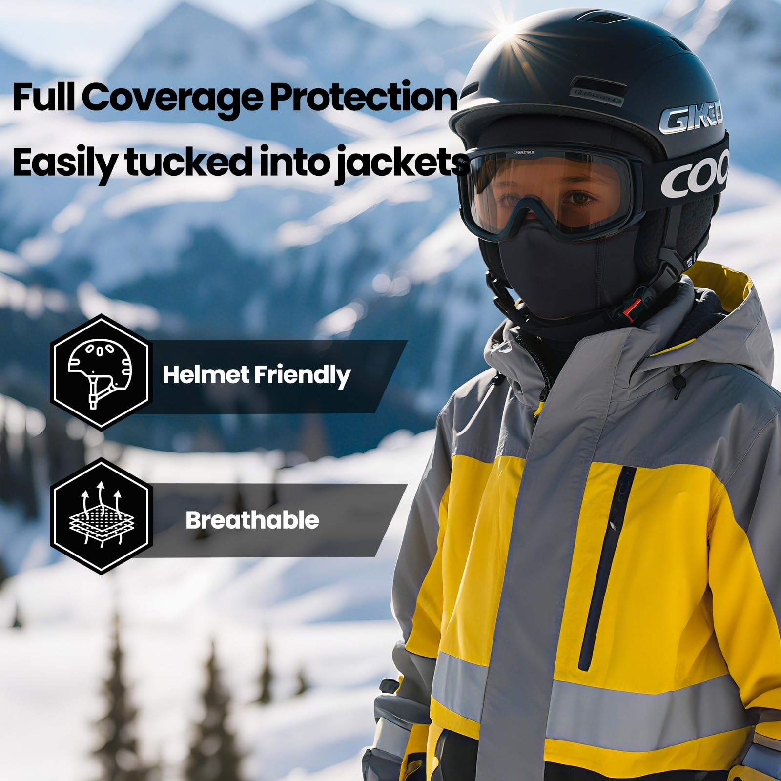 Balaclava Invierno para Niños, Antiviento, Máscara de Esquí para Chicos, Braga Térmica Multifuncional para Esquiar y Ciclismo