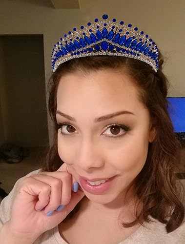 Miniatura 4 de Corona de reina real para mujer, tiara de boda de cristal para novia, tiaras y coronas de diamantes de imitación, corona de princesa para