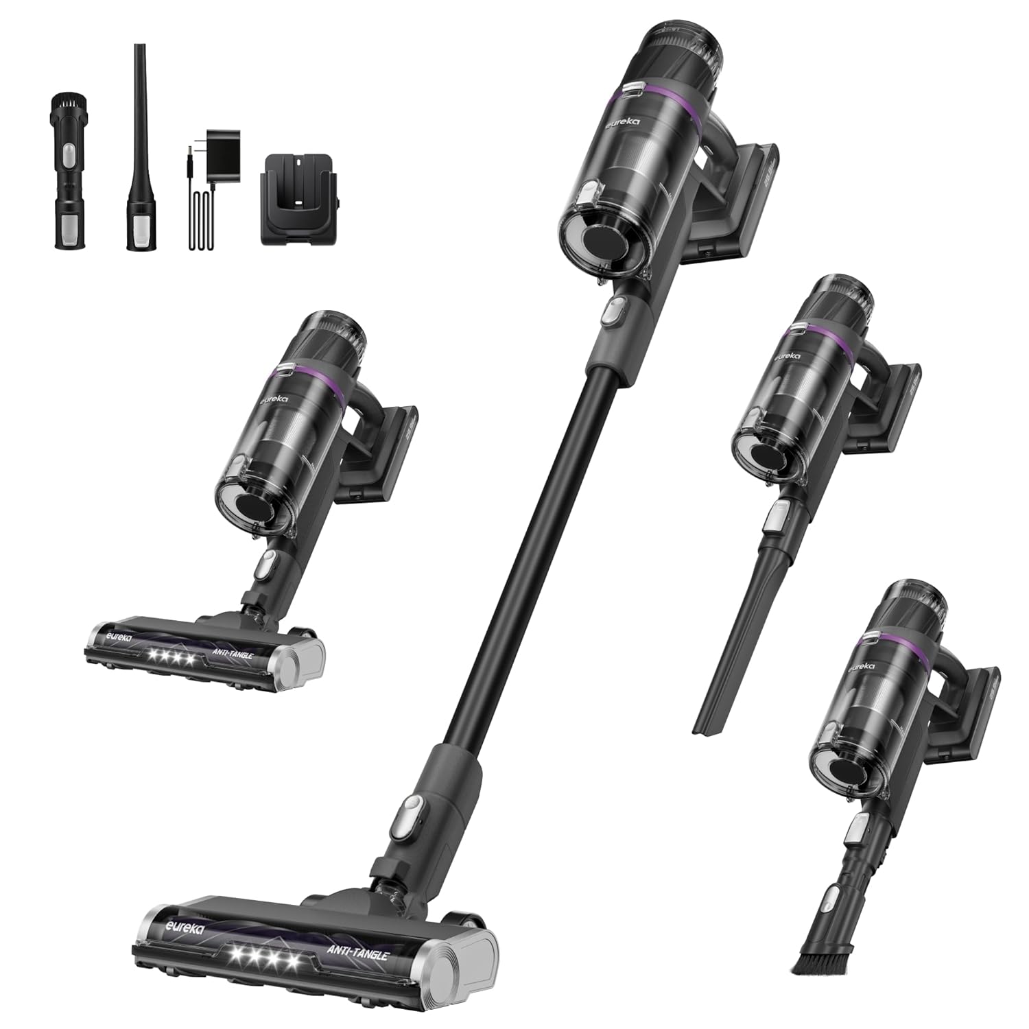Eureka Cordless Stick Vacuum Cleaner ReactiSense 440 60-Min Runtime Anti-Tangle Brushroll Intelligent Sensing Technology Ideal for Pet Hair