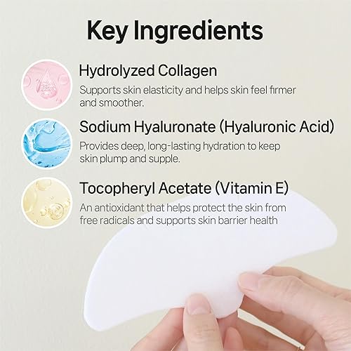 Miniatura 4 de Parches antiarrugas para la frente (12 unidades)  Hidrogel coreano con colágeno, ácido hialurónico y vitamina E  Cuidado nocturno para la frente y