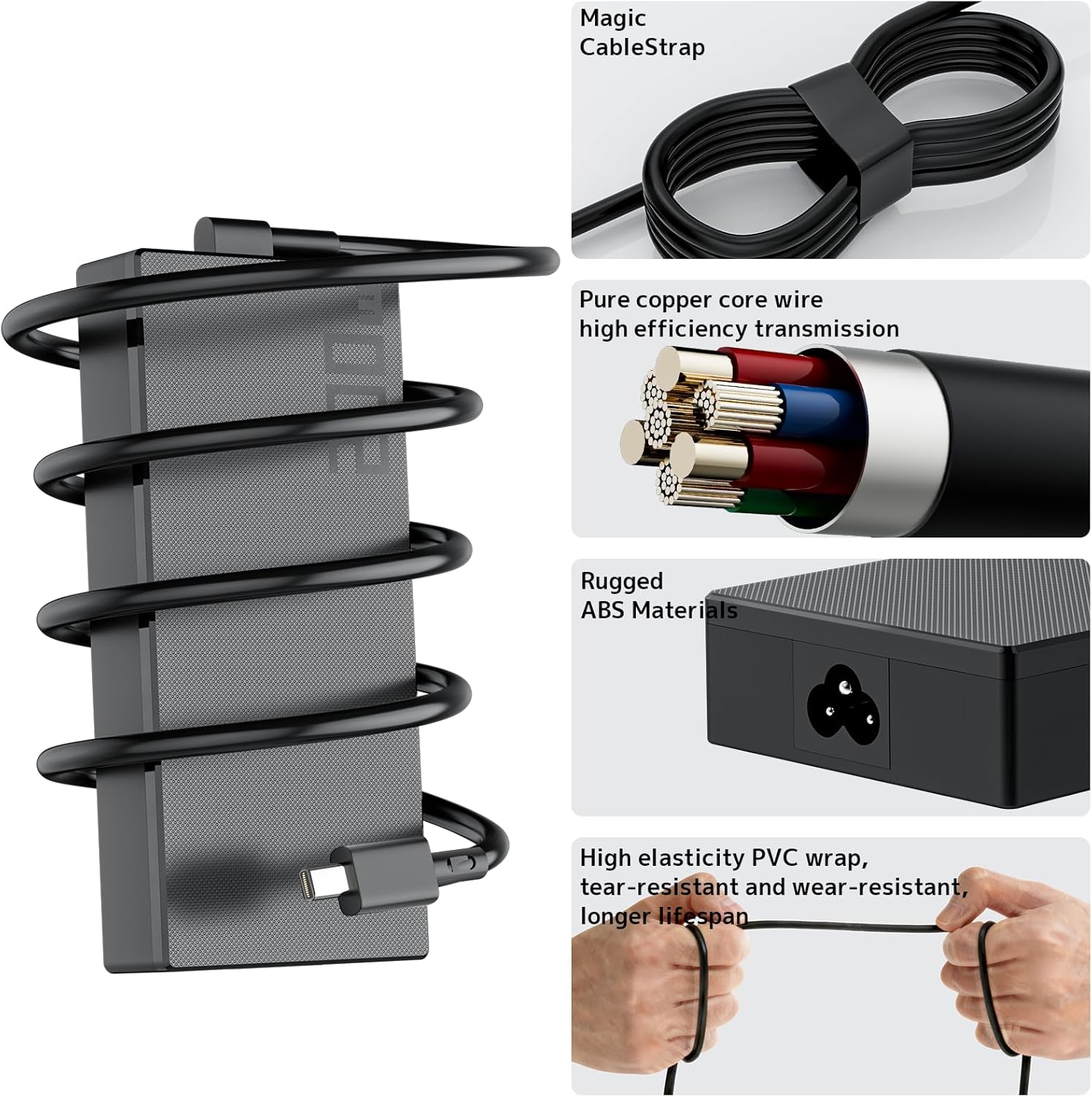 Ac Adapter 200w Adp-200jb K Power Supply Fit for Asus Rog Zephyrus G16 Ga605w Gu605 Ga605 Tuf Gaming A14 Fa401 and Proart Px13 P16 H7606 Pz13 Hn7306 Laptops Charger Rectangle Connector