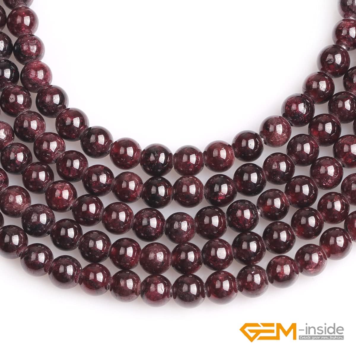 GEM-Inside Genuine Natural Dark Red Garnet Gemstone 6mm Round Stone Loose Beads Crystal Energy Stone Power for Jewelry Making 15" 1.5mm-2mm Big Hole - Image 4