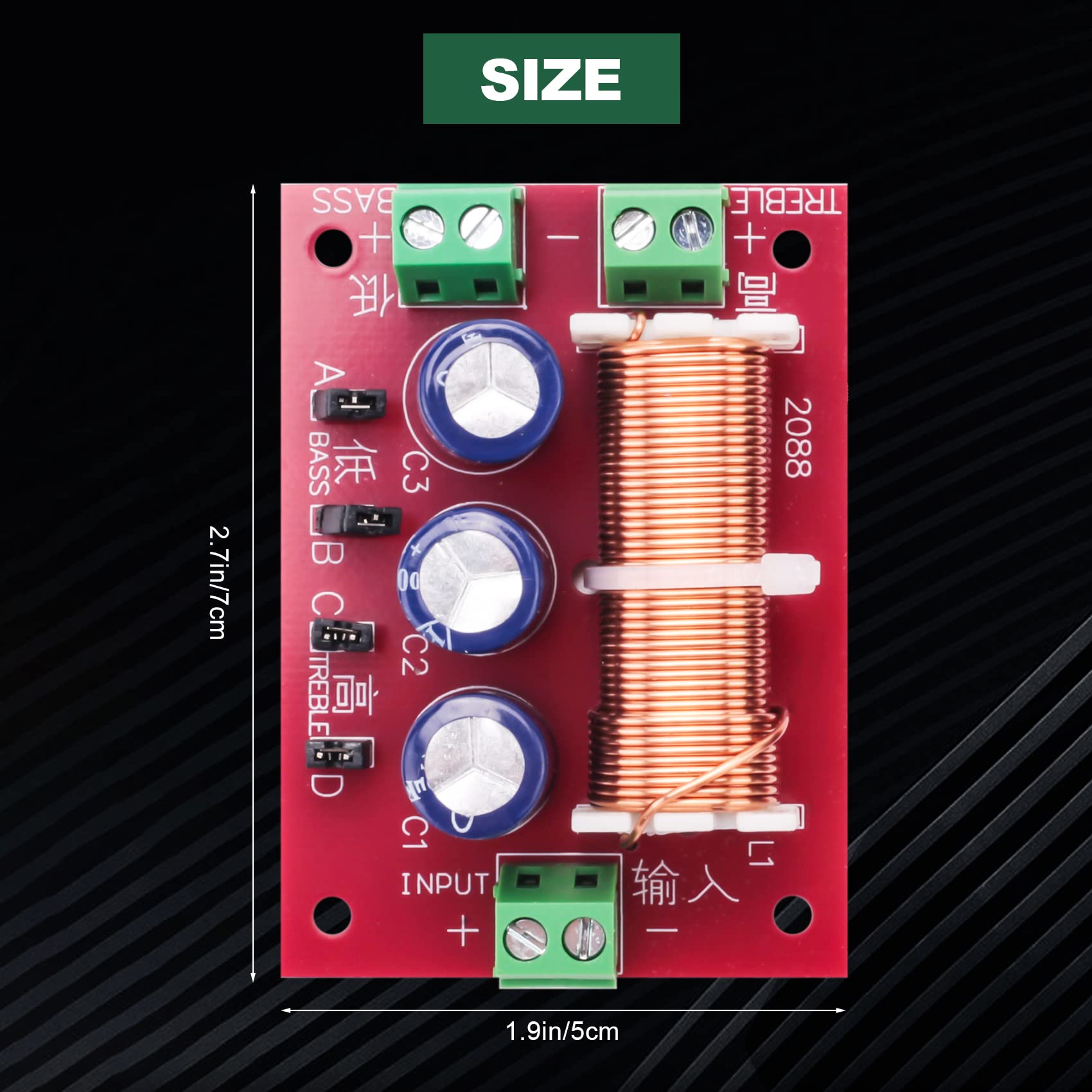 YLY-2088 - Splitter di frequenza Audio 400 W, Filtro Flessibile a 2 Vie, Gamma di Alti e