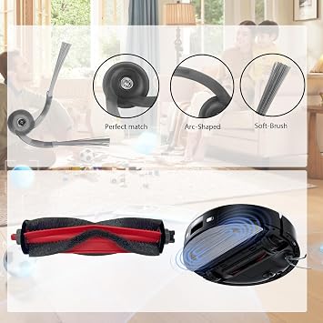 22 Pack Replacement Accessories Kit Compatible With Roborock Q10 S5/Q10 S5+/Q10 X5/Q10 X5+,2 Main Brush 6 Side Brush,4 Hepa Filter,4 Mop Pads,4 Dust Bags (Q10 Series)