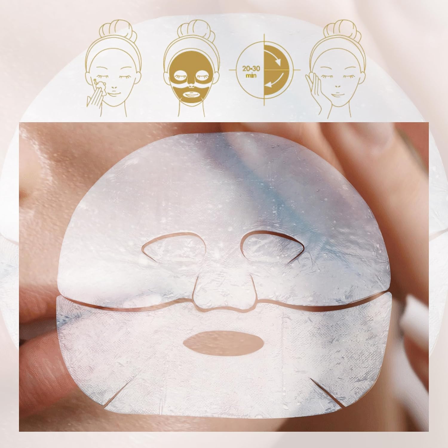 MDSUN Bioglow Mask - Bio Cellulose Fiber Masks, Moisturizing, Brightening and Tightening skin For All Skin Type