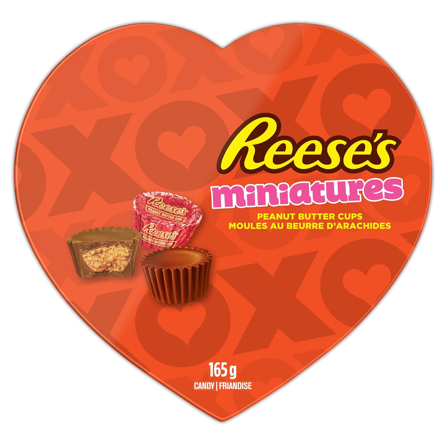 Reese Valentines Chocolate Peanut Butter Candy, Heart Shaped Gift, 165g/5.8oz {Imported from Canada}