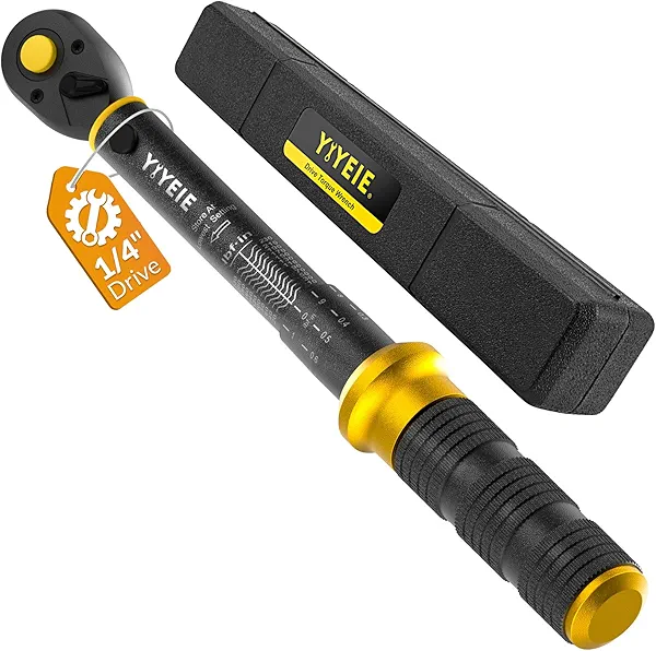 YIYEIE Upgrade 1/4" Drive Torque Wrench, 10-220 in.lb/1-24.9 Nm, Small Inch Pound Torque Wrench for Bike, MTB, Bicycle & Motorcycle, ±3% High Accuracy, with Easy-to-Use Locking Ring