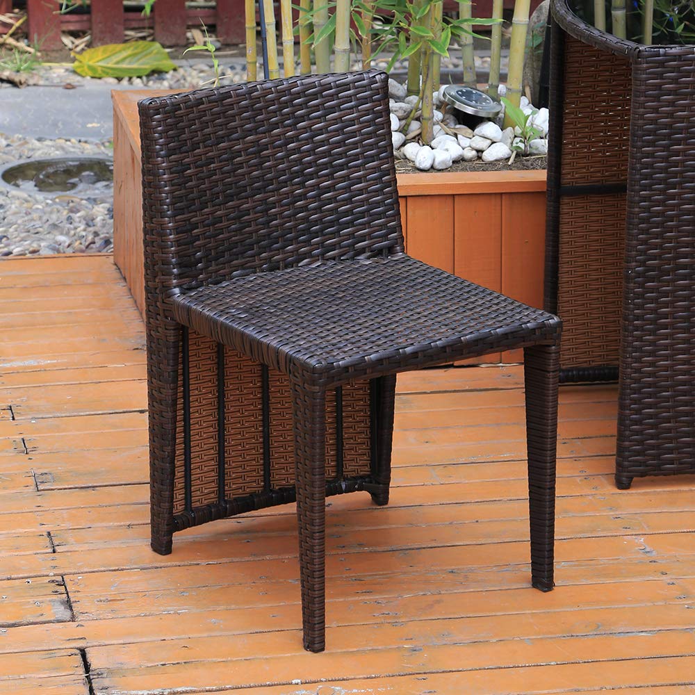 Ansley&HosHo 3Piece Rattan Patio Set, Outdoor Wicker Bistro Set Dining