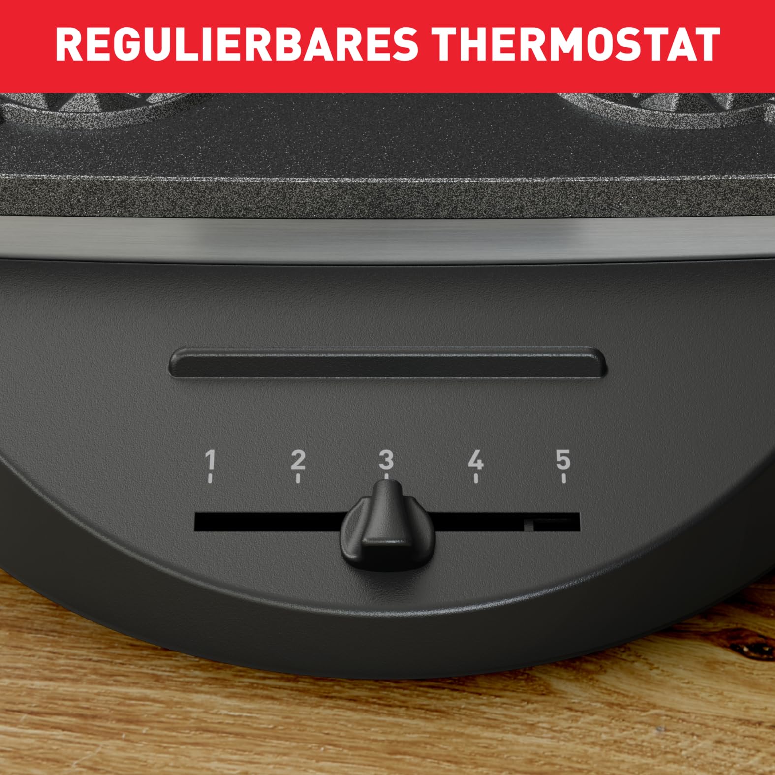 Tefal Doppel-Herzwaffeleisen WM311D, Stufenloser Temperaturregler für Bräunung nach Wunsch, Antihaftbeschichtete Platten, Teigauffang-Vorrichtung, 1200W,‎ 37 x 11.4 x 28.5 cm