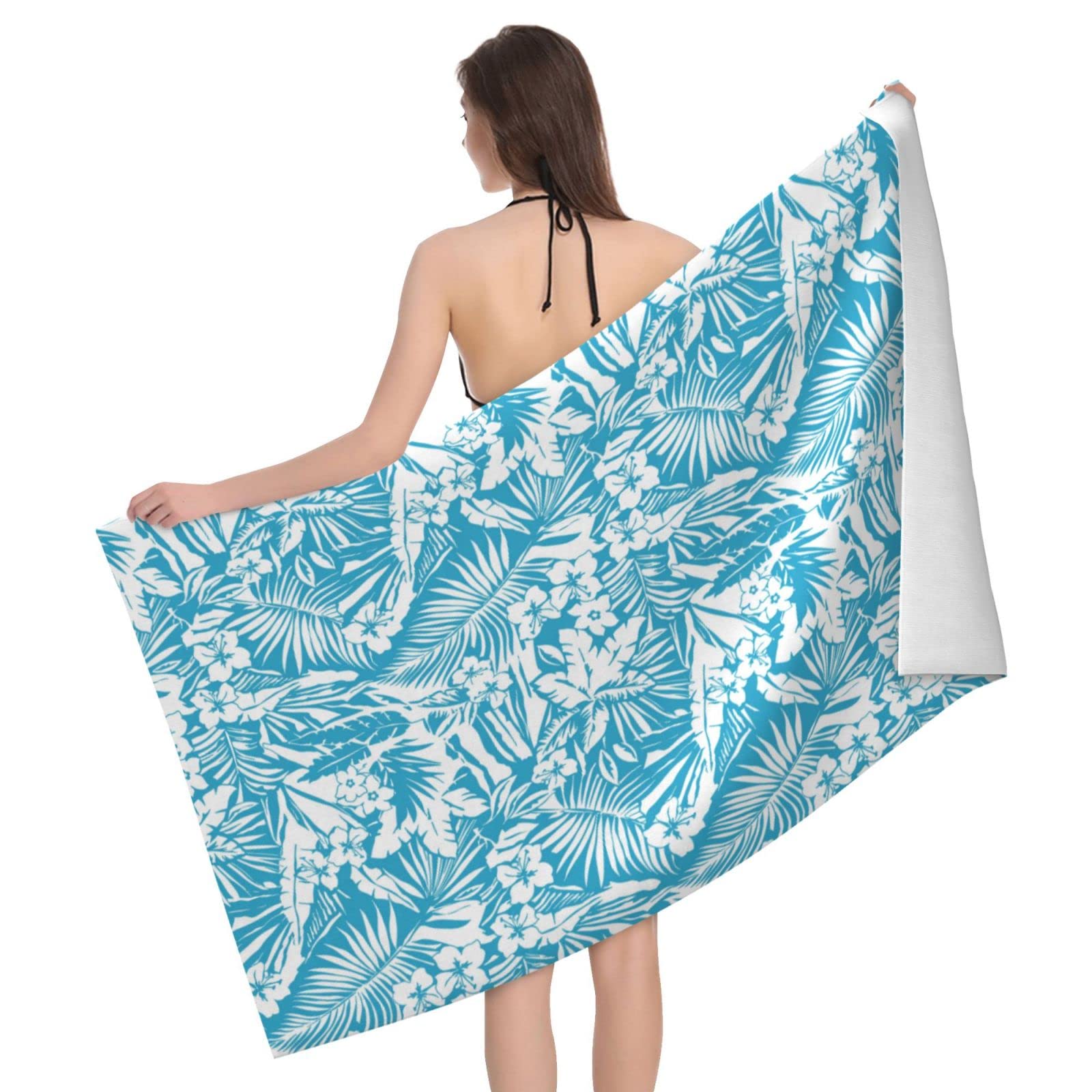 Lawenp Hawaiian Print Bath Towel Beach Towel Popular Durable Stylishffy Touch Highly Absorbent Quick Dry Polyester 32" X 52" Also As A Gift