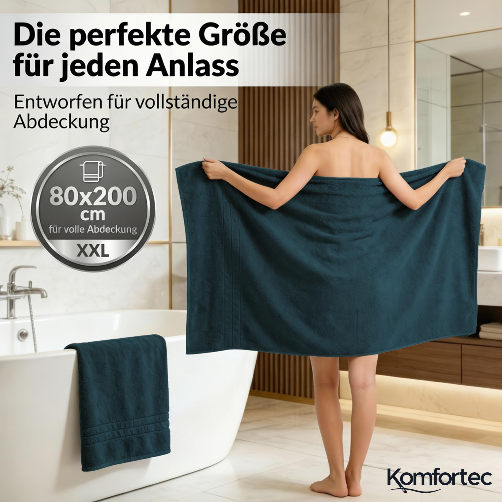 Komfortec 2er Saunahandtuch Set 80x200 cm – Bild 2