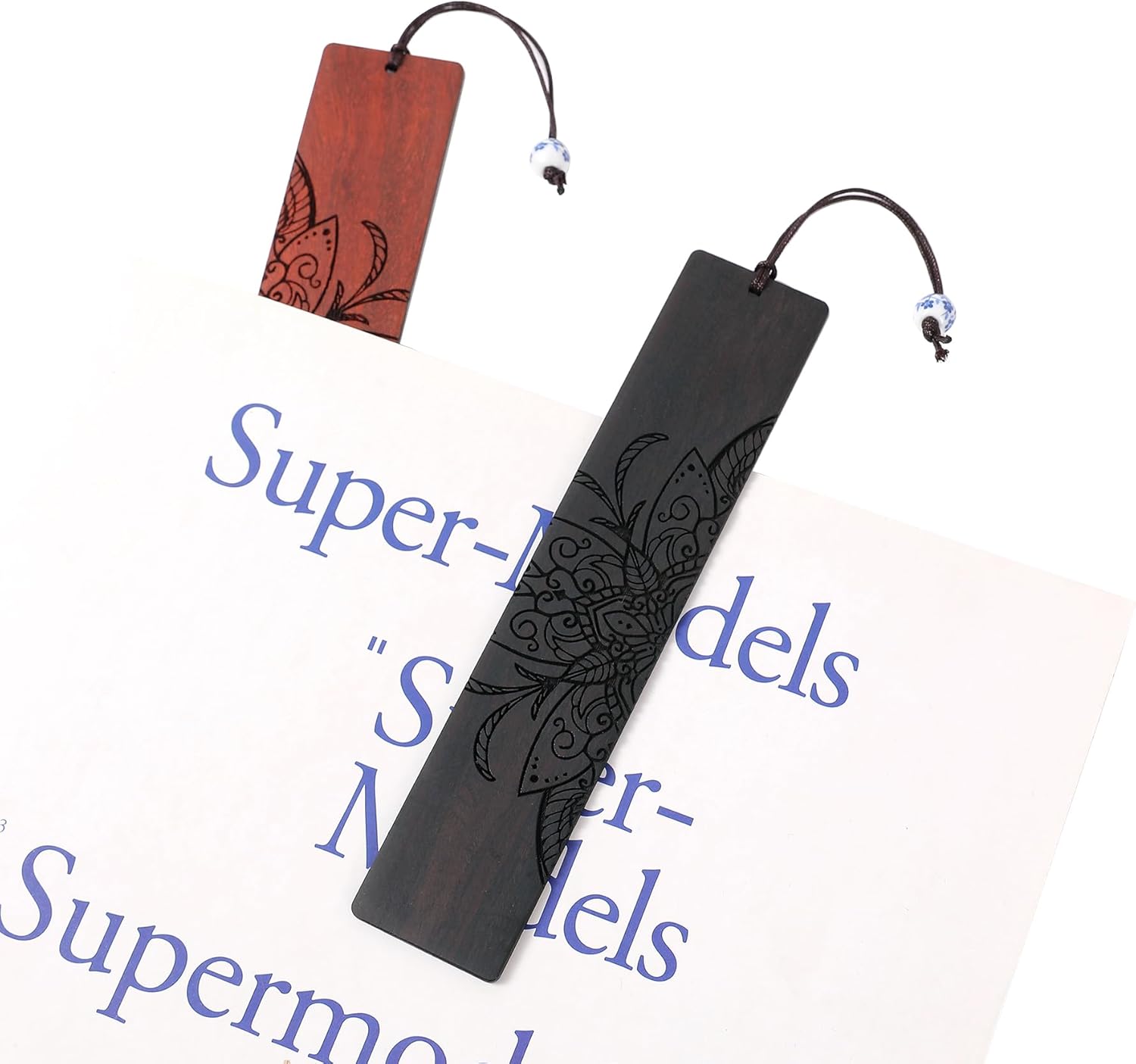 Vantage Mandala Bookmarks Wood Bookmarks for Women Book Markers for Reading (Leaf Mandala) - Image 5