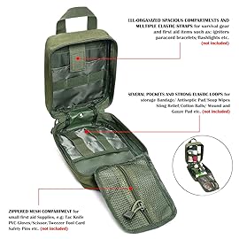TANSOLE TAN SOLE first aid kit bag empty Molle ifak pouch emt tactical medical pouch med rip away belt pouch small rescue tool pouches (OD)