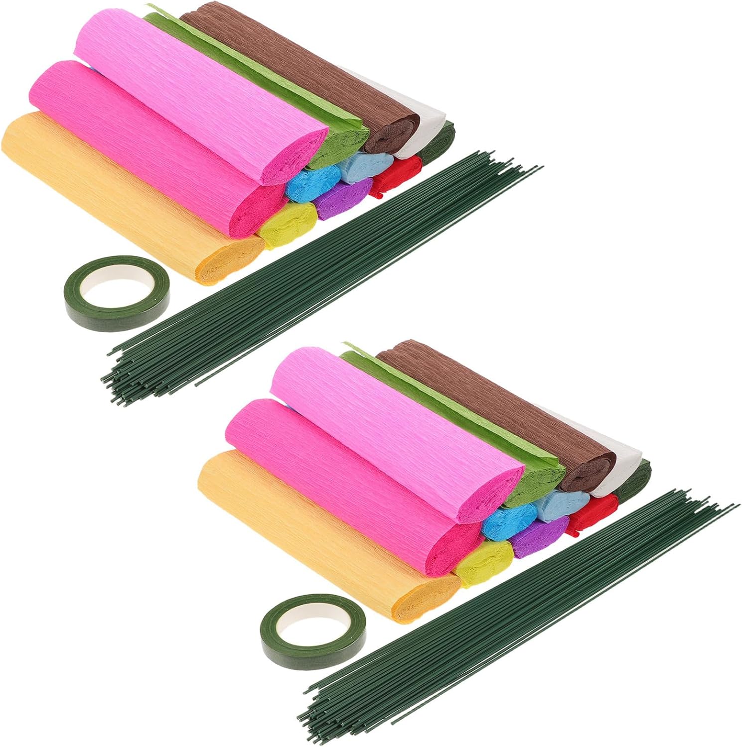 12 Colors Craft Crepe Paper Roll Set for Flower Making DIY