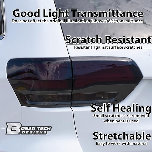 Miniatura 3 de BOGAR TECH DESIGNS Cubiertas tintadas para luz de cabeza compatibles con Jeep Grand Cherokee 2014-2021, color oscuro