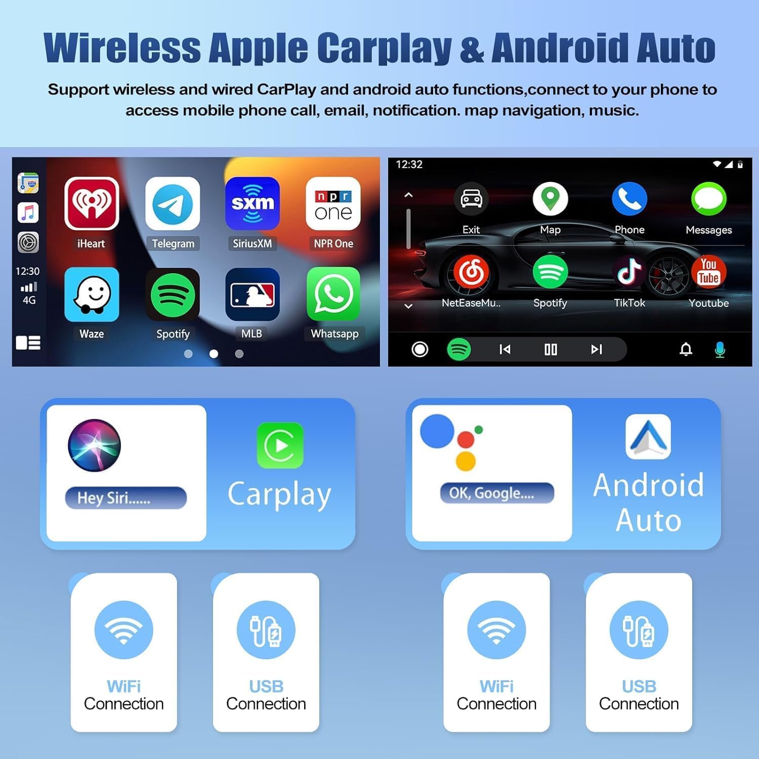 CAMECHO 2+64G Android 15 Carplay Autoradio per Mercedes Benz W211 Classe E Classe CLS W219 (2005-2008), Nav Android Auto Wireless, Schermo Touchscreen da 7" Radio WiFi Bluetooth Mirror Link FM/RDS