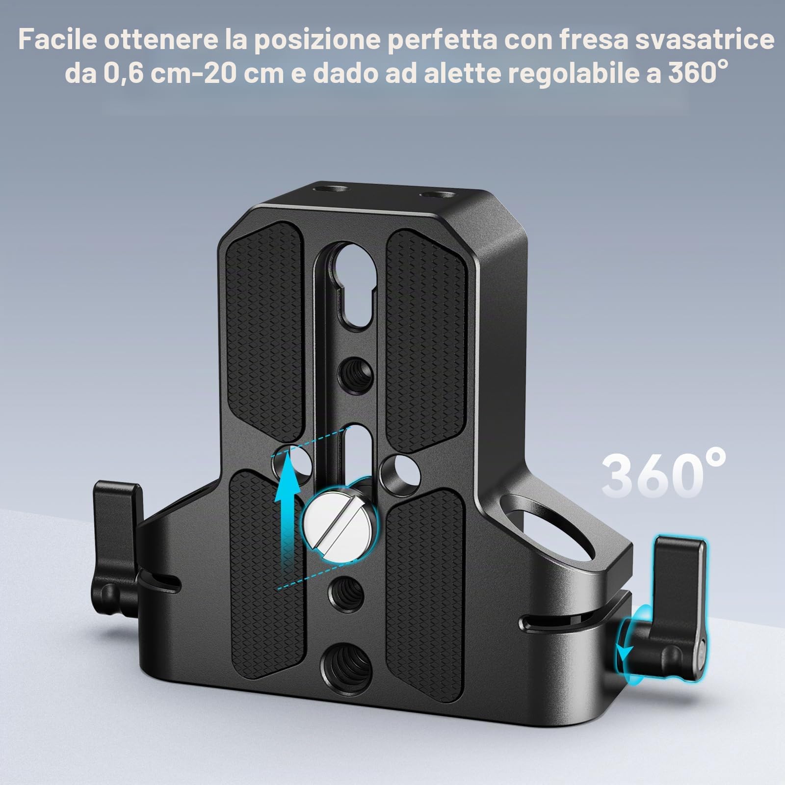 SMALLRIG Piastra di base per fotocamera con morsetto per guida asta LWS da 15 mm, piastra di base per Sony A6500 A6600 A6300, per Canon R5 R6, per Sony A7SIII / A7III, per fotocamere - 1674