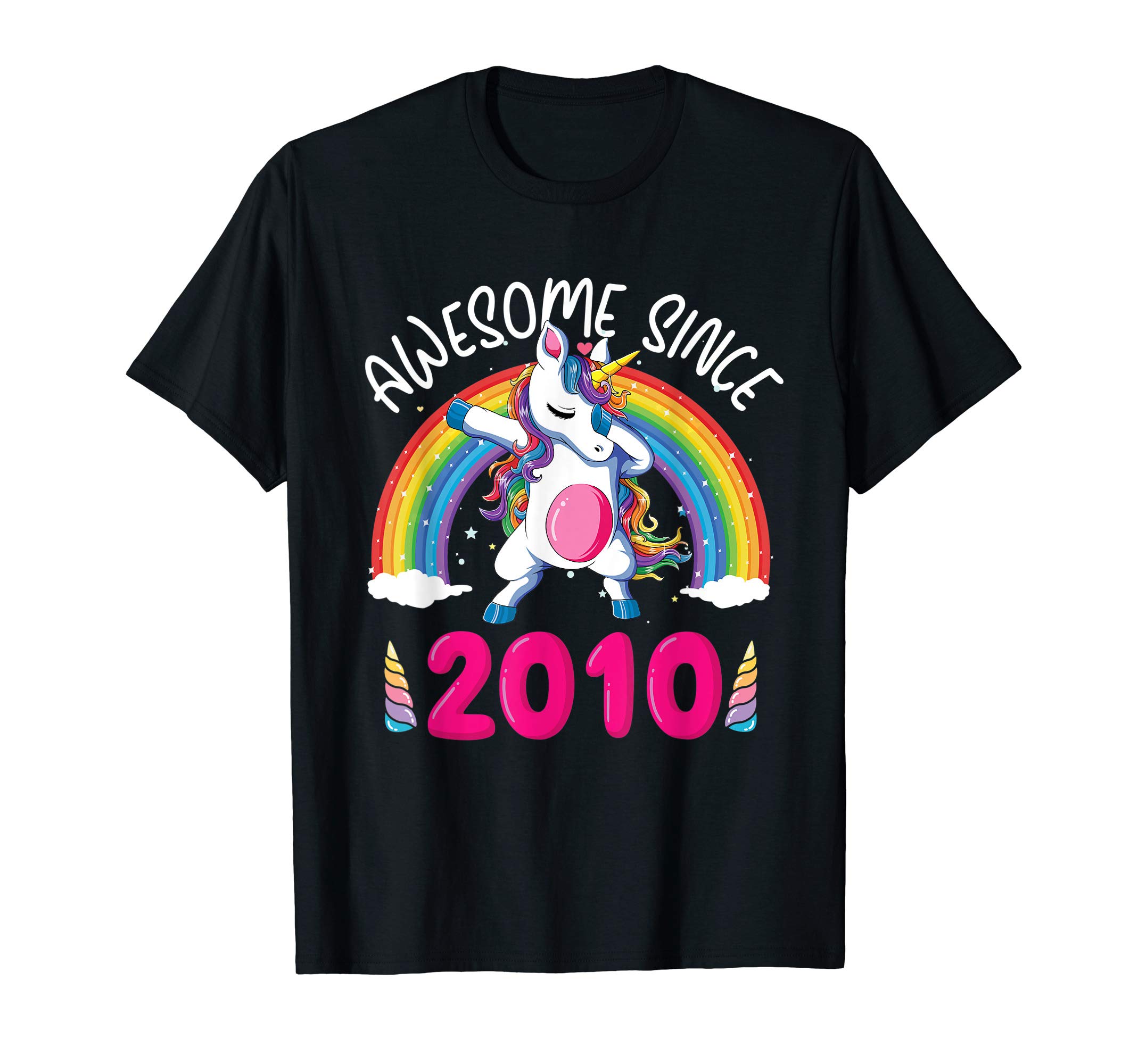 10th Birthday Since 2010 Dabbing Unicorn Birthday Gifts Girl T-Shirt