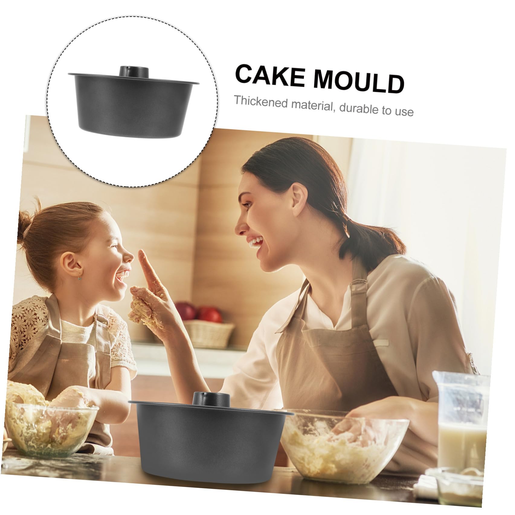 HOMSFOU Molde Uniforme de Carbono Hueco Acero al Pasteles Redondo para Antiadherente Distribución del Calor y Diseño Práctico para Hornear