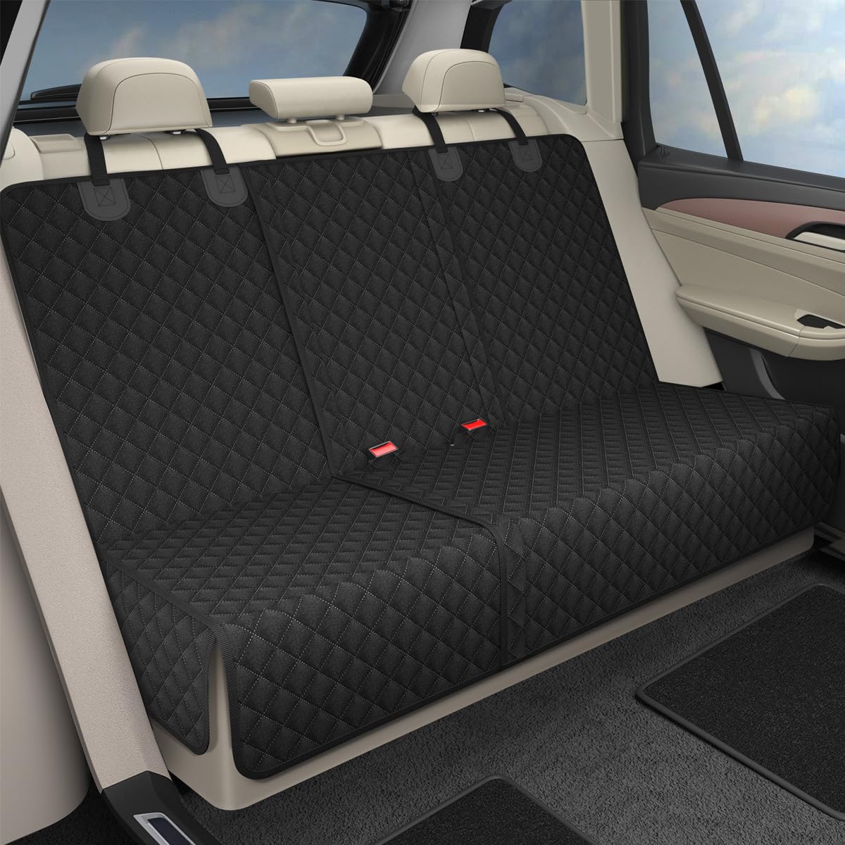 Manta para Perros para el Asiento Trasero del Coche, Cubierta Protectora para Perros Antideslizante e Impermeable para el Asiento Trasero, Protector de Asiento para Perros para el Asiento
