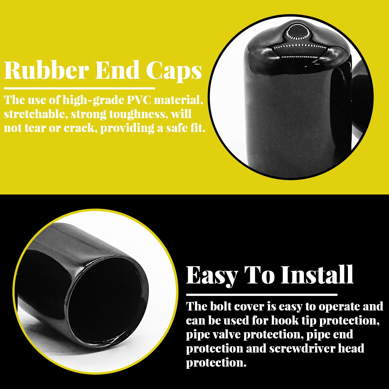 Snapklik.com : 100Pcs 1/8 Inch Rubber End Caps, 3mm Rubber Caps Screw ...