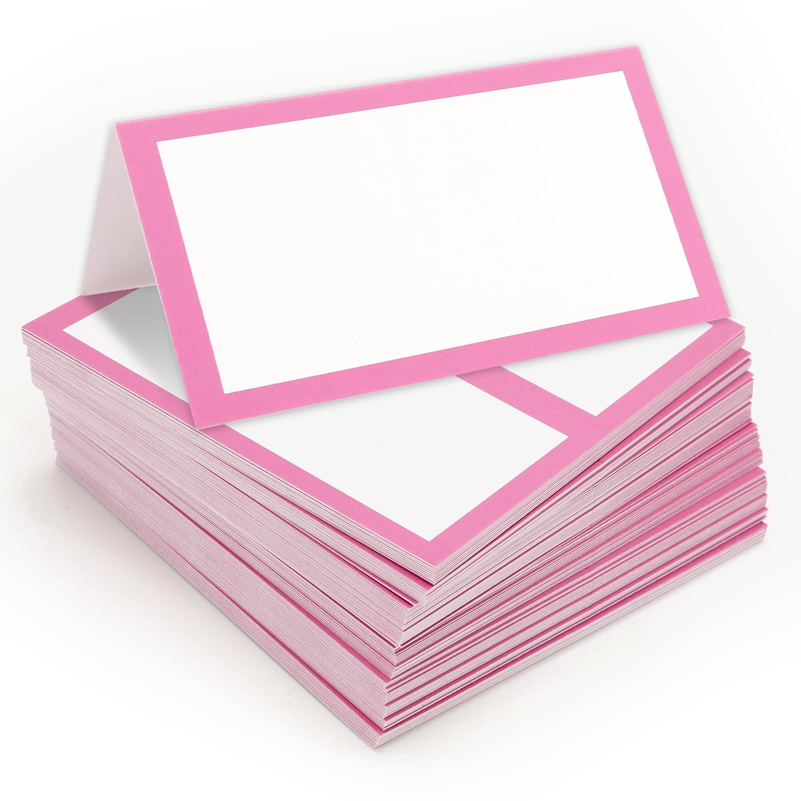 Whaline Tischkarten, 8,9 x 5,1 cm, weiß, blanko, Zeltkarten, Hochzeits-Sitzkarten für Partys, Tischdekoration, 100 Stück
