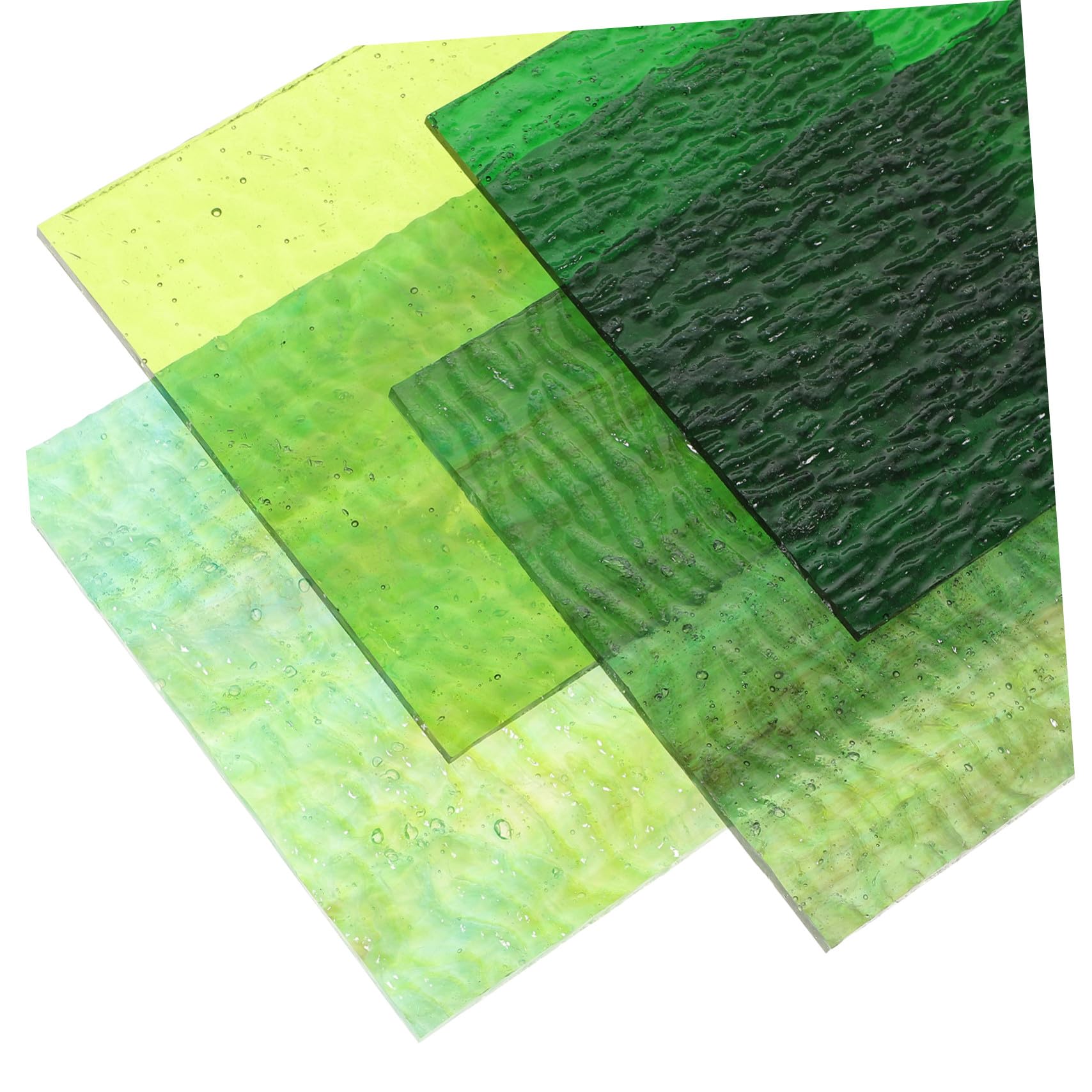 4 Pezzi Lastre Vetro Colorate per Mosaico Fai da Te Effetto Onde e Iridescente, Facili da Incastonare per Decorazioni Artistiche e Progetti Creativi