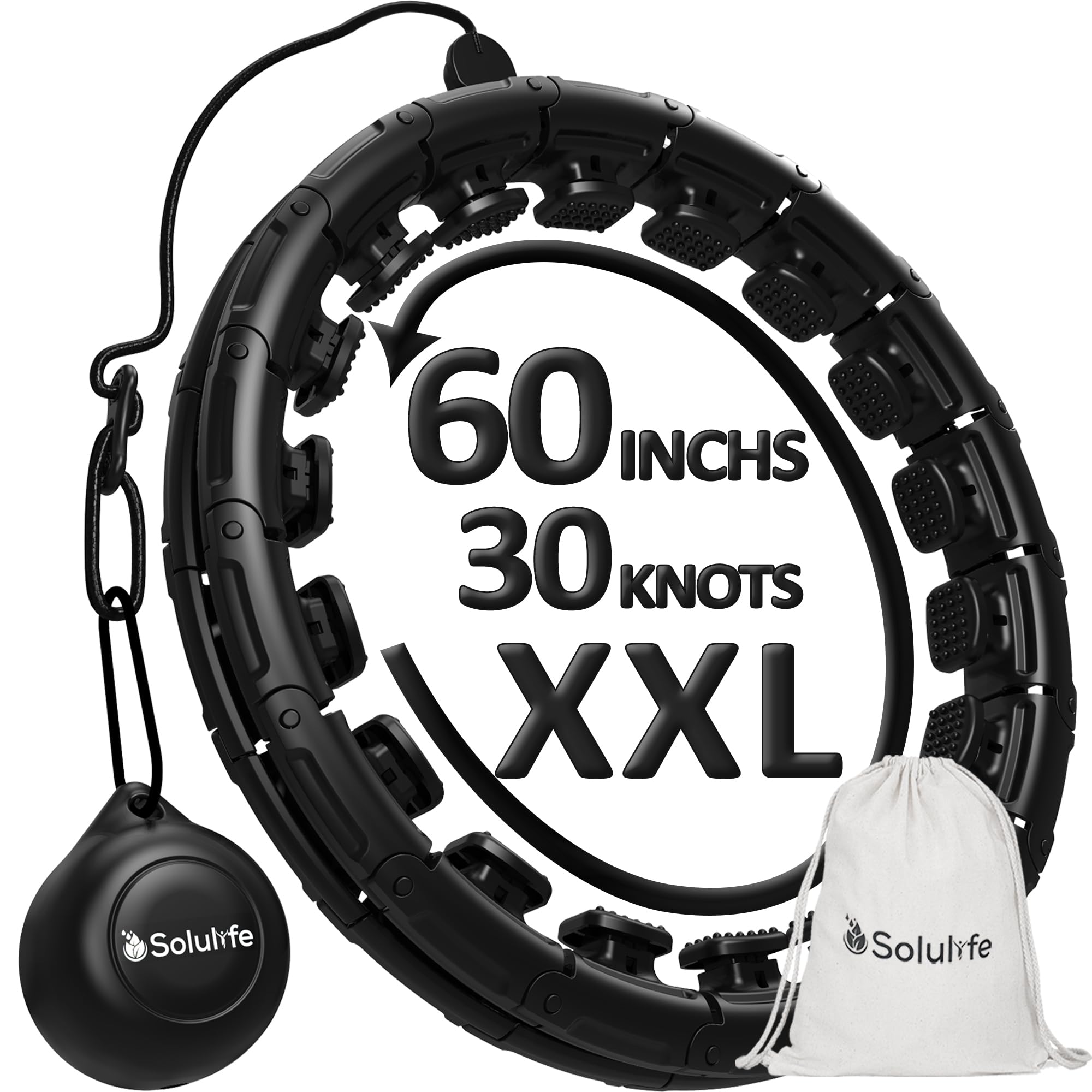 SolulifeExperience Fitness Excellence with Our Infinity Hoop Plus Size – Weighted Hula Hoop for Weight Loss – Hula Hoop Exercise Ring with ABS and Quality Wheels – for All The Sizes and Levels