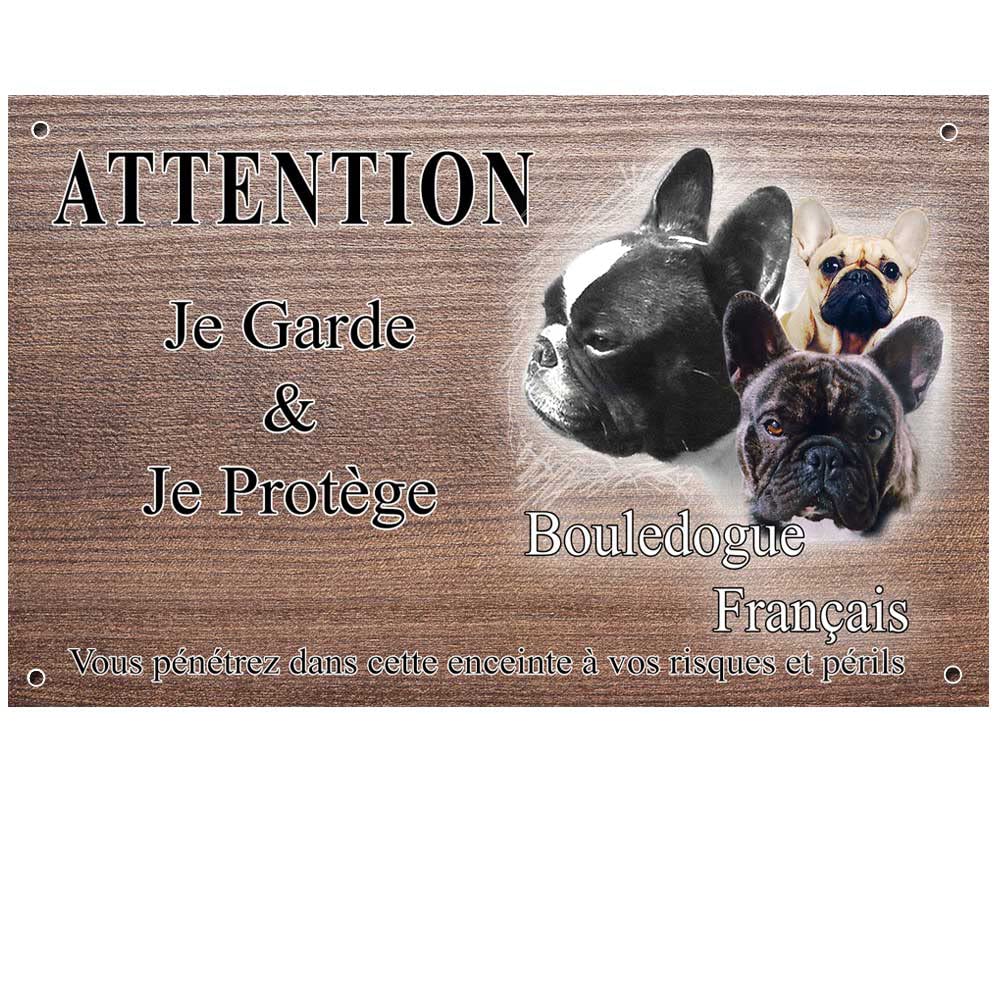 Targa In PVC Per Esterno Con Scritta Francese 'com' E Bulldog Francese – 30x15 Cm, Anti UV E Resistente
