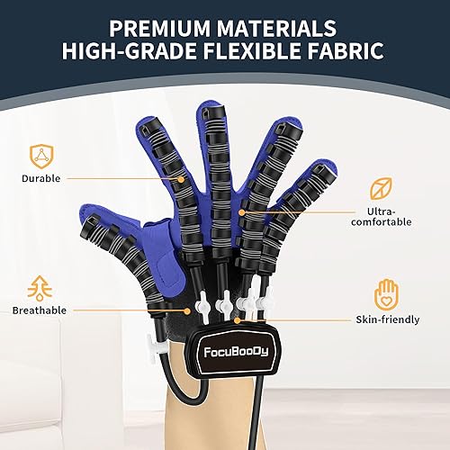 Miniatura 10 de Guantes de robot de rehabilitación de manos, equipo de entrenamiento de dedos para hemiplejia accidente cerebrovascular y parálisis cerebral