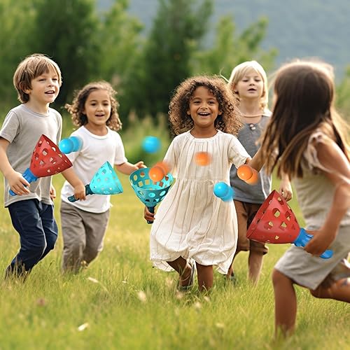 Miniatura 4 de Bennol Juguetes de juego al aire libre para niños con 20 pelotas, juego de pelota Pop Pass para atrapar juguetes para exteriores, regalos para