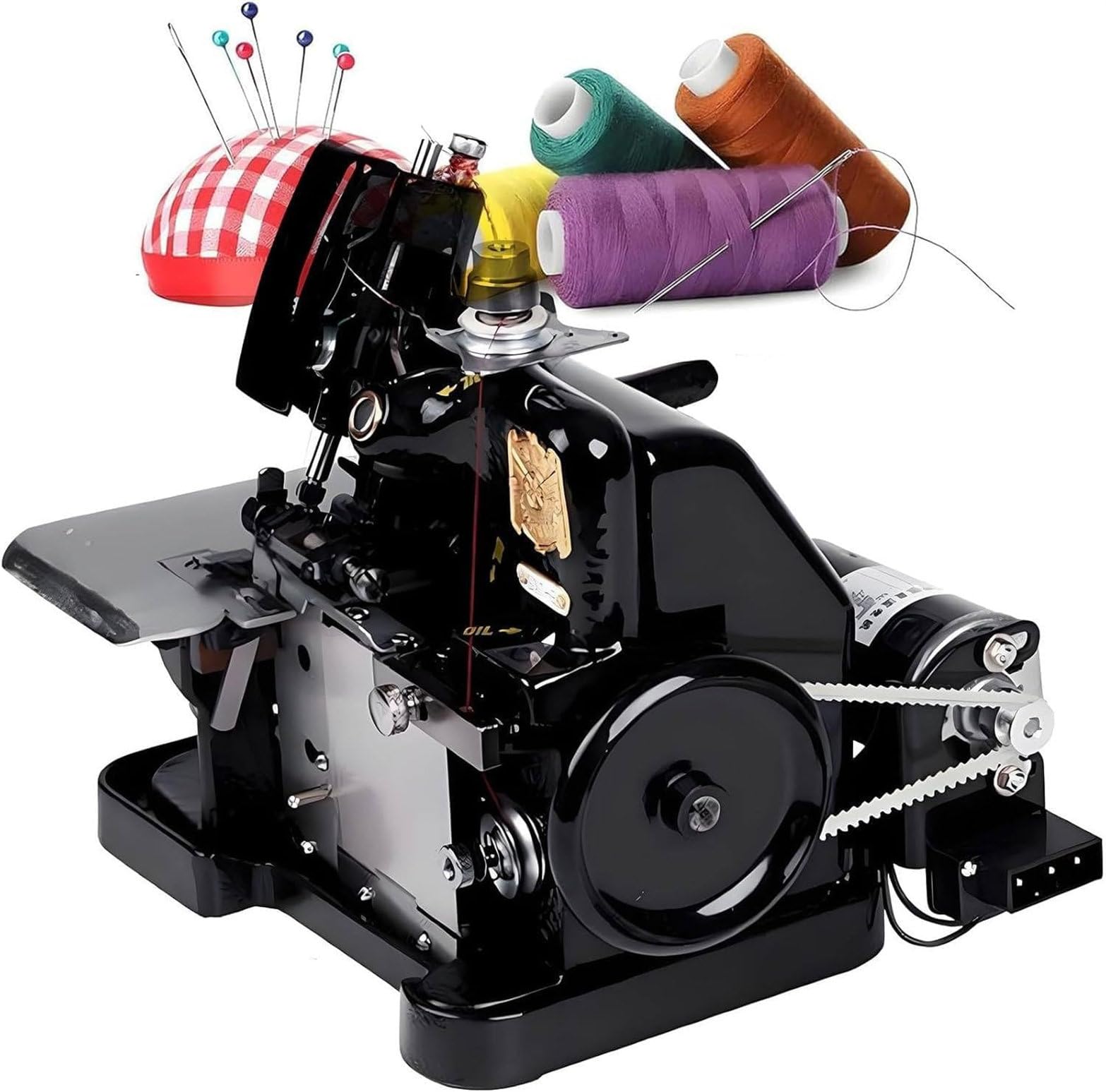 Overlock - Máquina de coser para dobladillo y costura, capacidad de 3 puntadas, longitud de puntada ajustable, 3000 puntadas/min, 3 - 4 mm de ancho