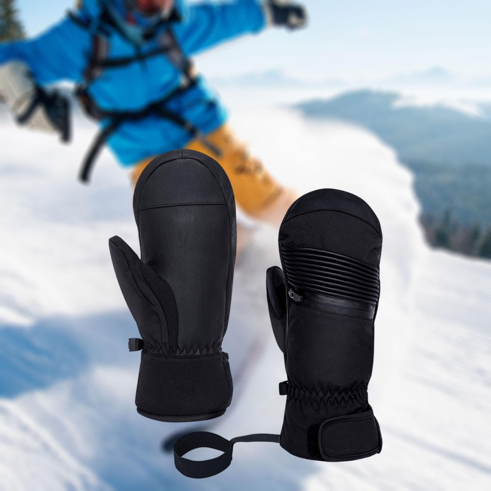 TISHITA Guantes para Esquiar Guantes de Invierno de Snowboard Impermeables Antiviento con Forro Suave para Protección de Manos Adecuado para Deportes